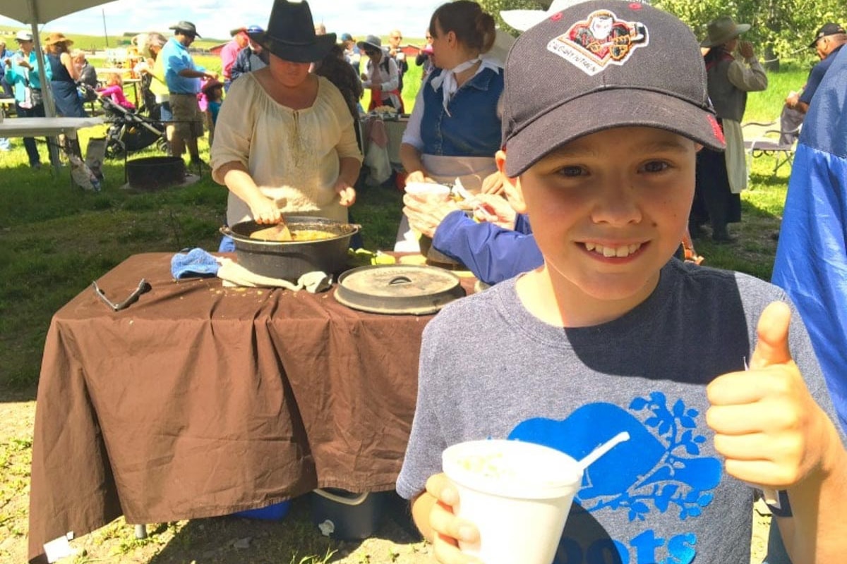 My son giving a thumbs up after testing winner for peoples' choice awards