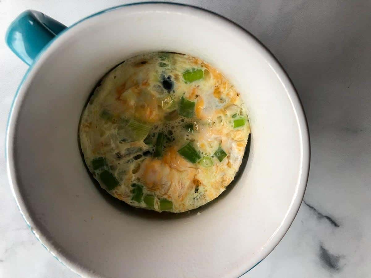 Cooked Microwave Omelette in a Mug.