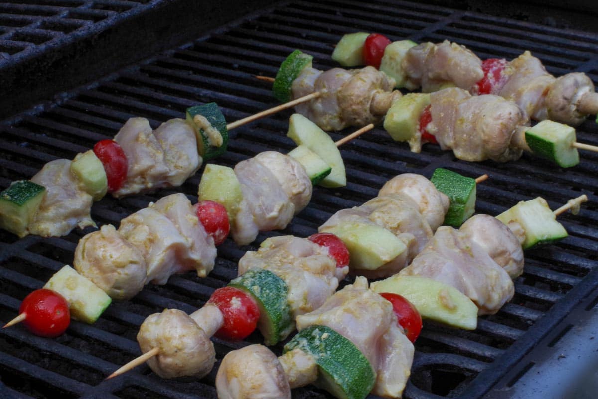 Kabobs on grill