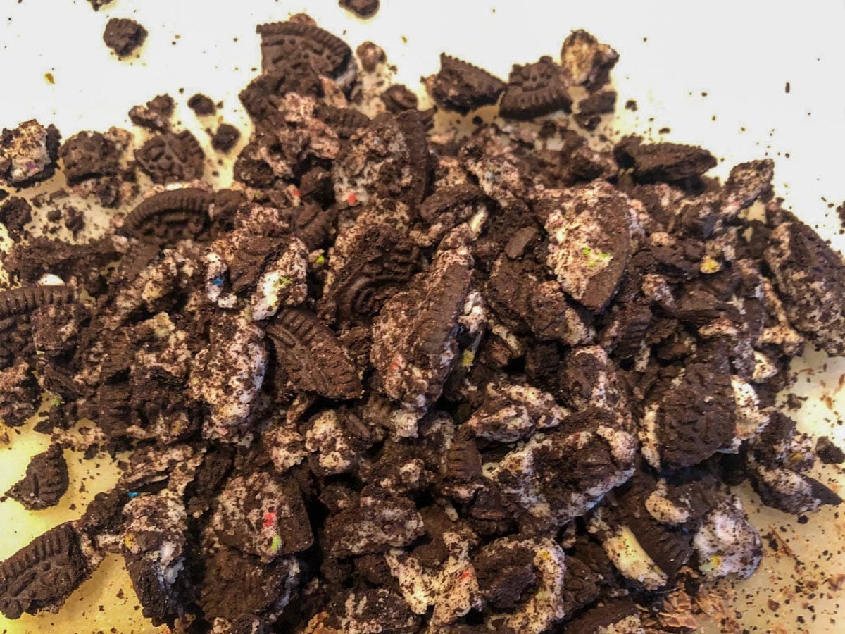 Crushed Oreo cookies.