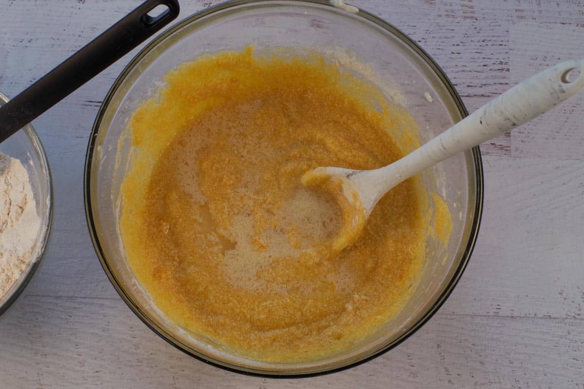 Water added to pumpkin mixture