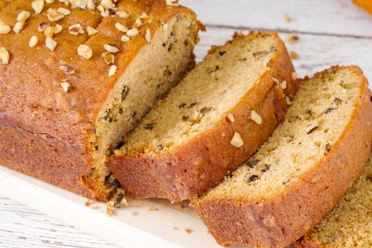 Sliced Dairy-free Pumpkin bread.