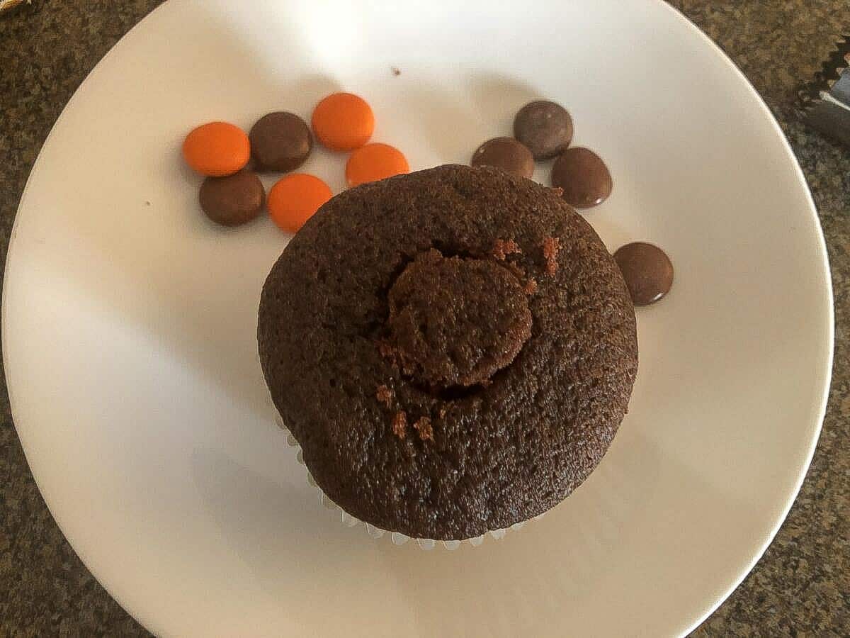 Cupcake "plug' put back in the hole in the middle of cupcake.