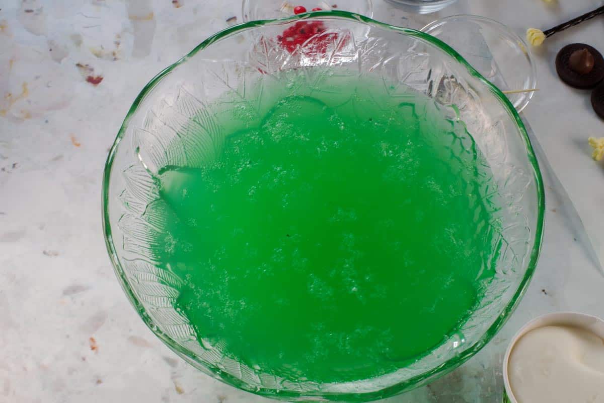 Melting Witch punch colored with green food coloring.