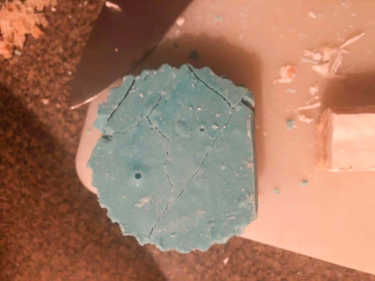 Bottom cut off rice krispie treat.