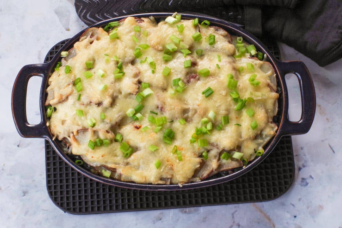 Cooked Ground Beef and Spinach Casseroel (with Spinach)