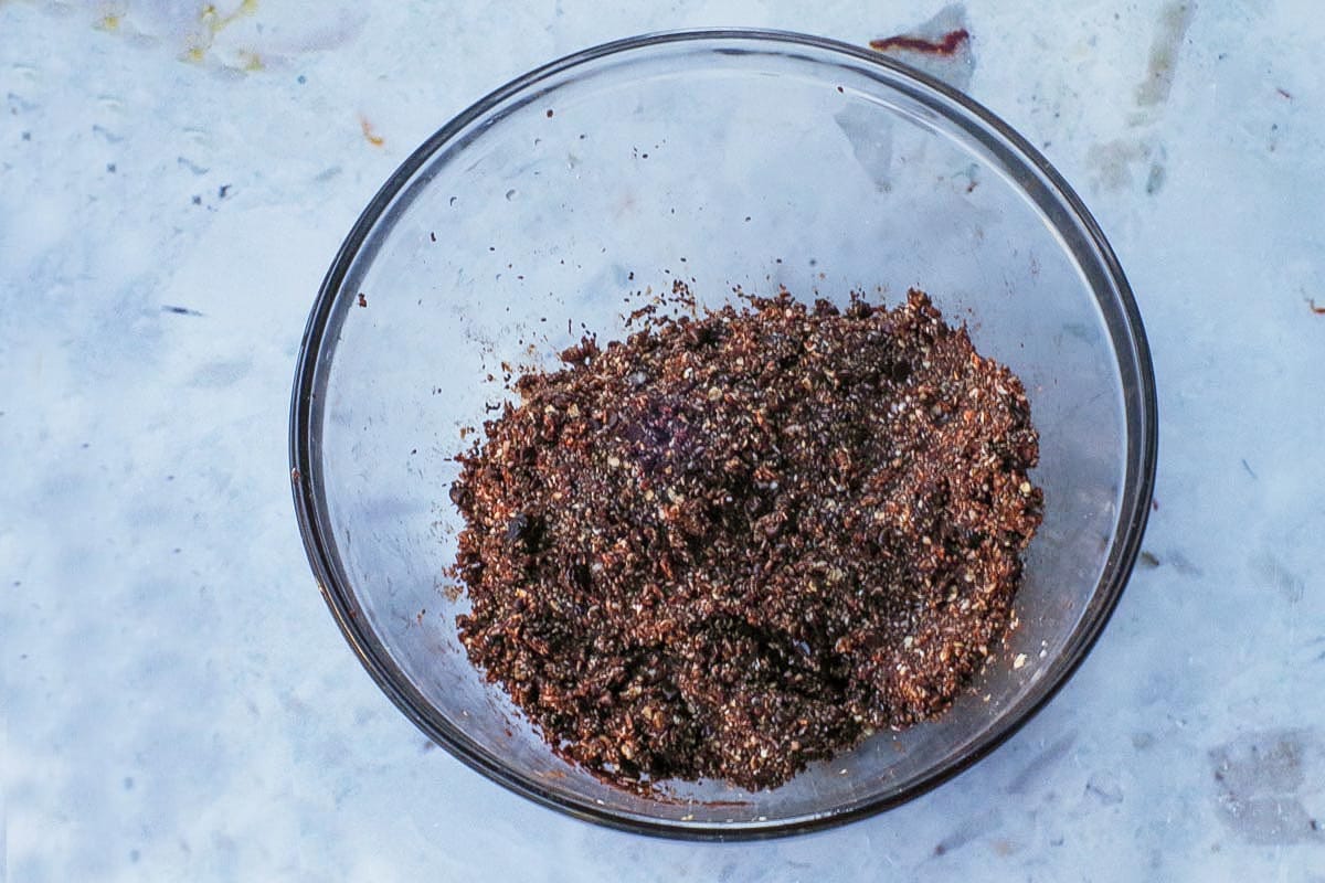 Remaining ingredients added to cocoa mixture in large glass bowl 