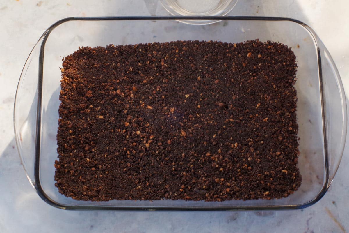 Drumstick Dessert base pressed into bottom of  9X13 pan. 