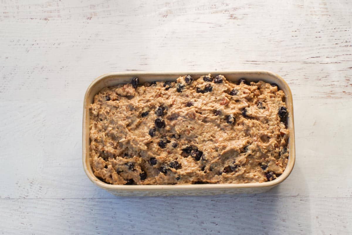 Batter poured into prepared pan.